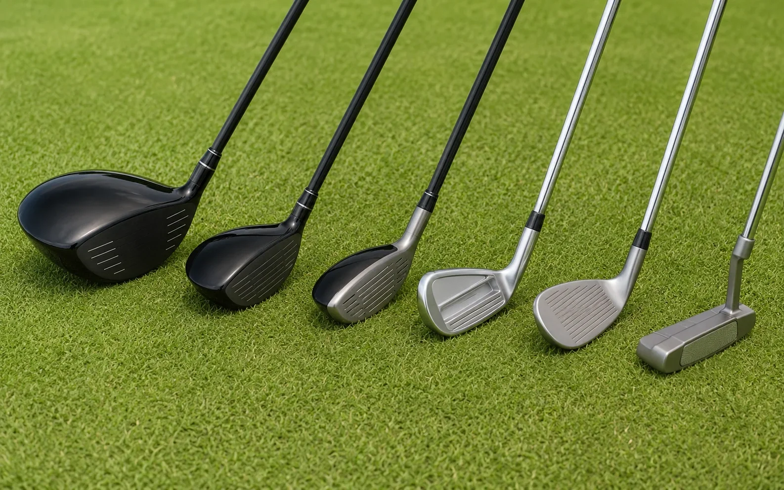 Complete golf clubs guide showing different club types